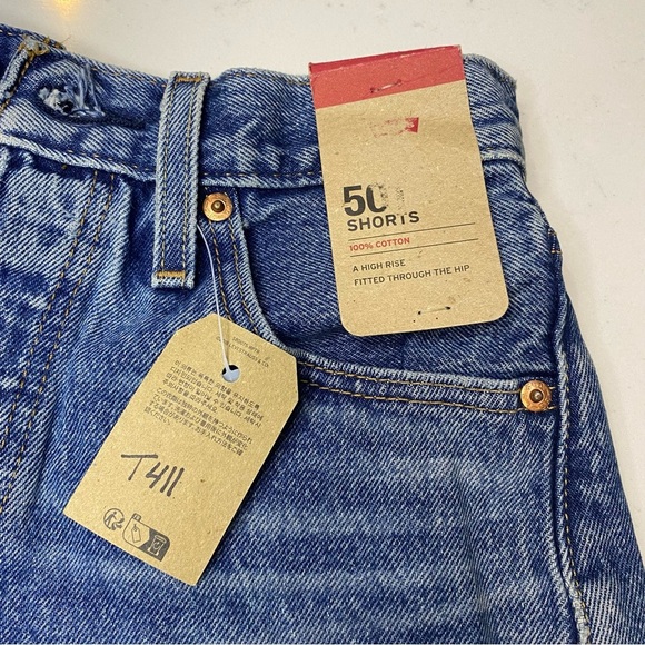 Levi’s 501 Women's Blue Denim Cutoff High rise Shorts size 25 - Picture 3 of 9